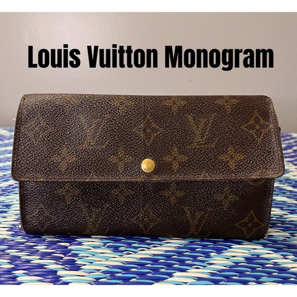 Louis Vuitton Pochette Porte Monnaie Credit Monogram Canvas M61725 Brown Wallet - Picture 1 of 10